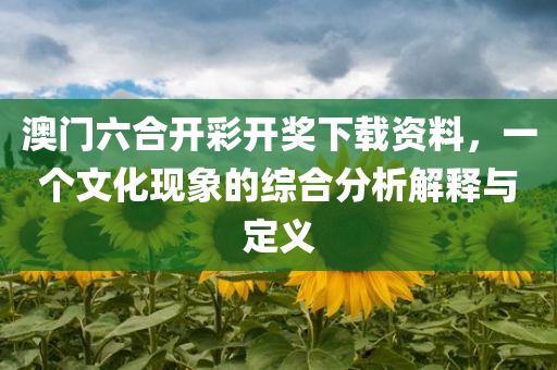 澳门六合开彩开奖下载资料，一个文化现象的综合分析解释与定义