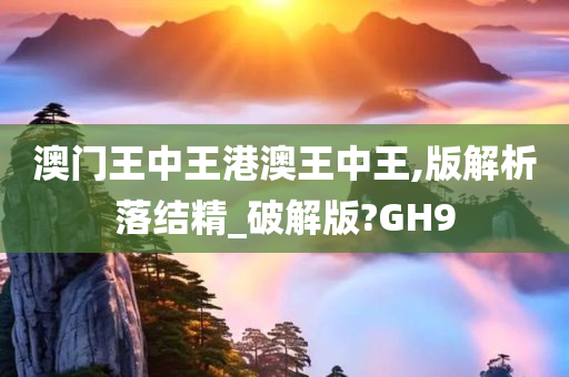 澳门王中王港澳王中王,版解析落结精_破解版?GH9