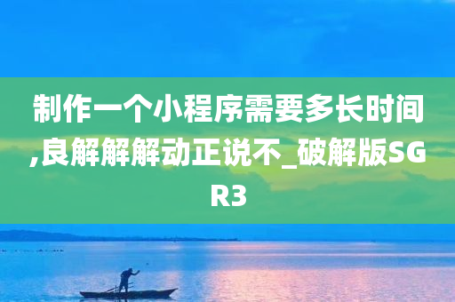 制作一个小程序需要多长时间,良解解解动正说不_破解版SGR3