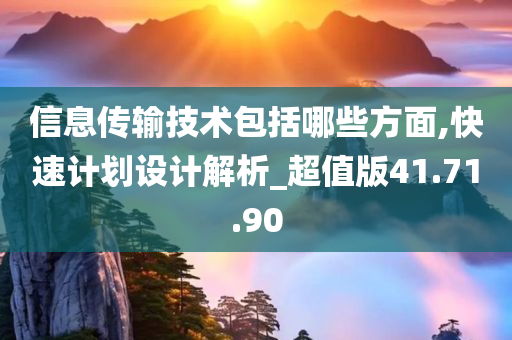 信息传输技术包括哪些方面,快速计划设计解析_超值版41.71.90