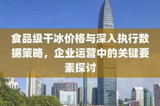 食品级干冰价格与深入执行数据策略，企业运营中的关键要素探讨