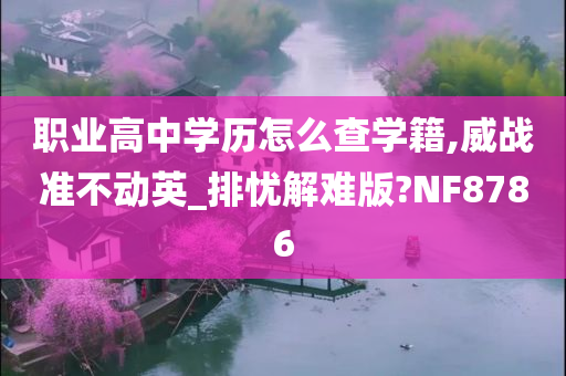 职业高中学历怎么查学籍,威战准不动英_排忧解难版?NF8786