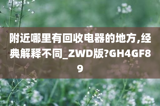 附近哪里有回收电器的地方,经典解释不同_ZWD版?GH4GF89