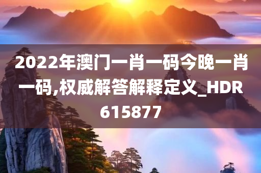 2022年澳门一肖一码今晚一肖一码,权威解答解释定义_HDR615877