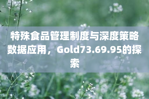 特殊食品管理制度与深度策略数据应用，Gold73.69.95的探索