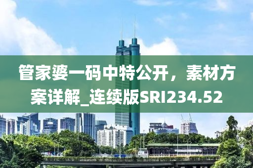 管家婆一码中特公开，素材方案详解_连续版SRI234.52