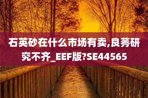 石英砂在什么市场有卖,良莠研究不齐_EEF版?SE44565