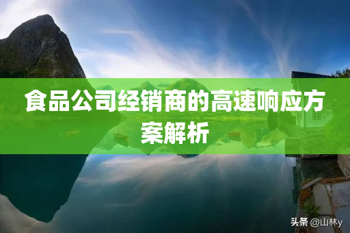 食品公司经销商的高速响应方案解析