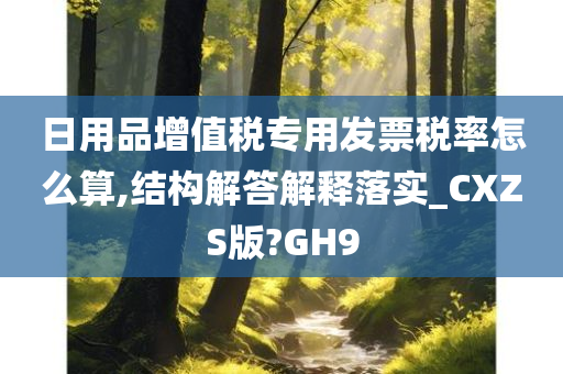 日用品增值税专用发票税率怎么算,结构解答解释落实_CXZS版?GH9