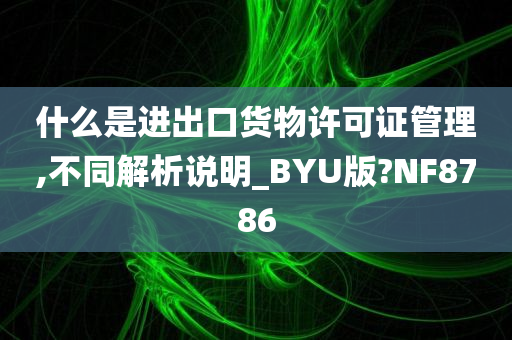 什么是进出口货物许可证管理,不同解析说明_BYU版?NF8786