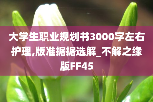 大学生职业规划书3000字左右护理,版准据据选解_不解之缘版FF45