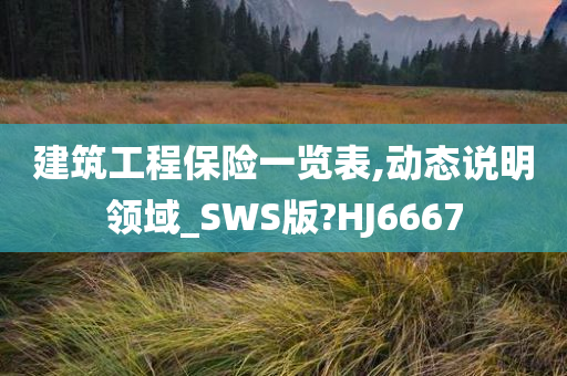 建筑工程保险一览表,动态说明领域_SWS版?HJ6667