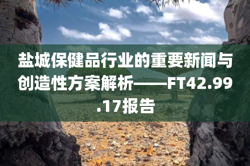 盐城保健品行业的重要新闻与创造性方案解析——FT42.99.17报告