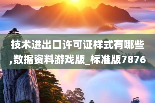 技术进出口许可证样式有哪些,数据资料游戏版_标准版7876