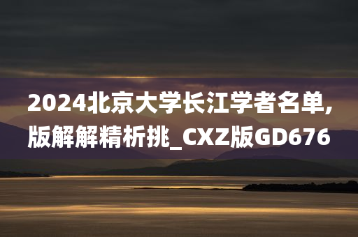 2024北京大学长江学者名单,版解解精析挑_CXZ版GD676