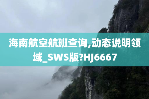 海南航空航班查询,动态说明领域_SWS版?HJ6667