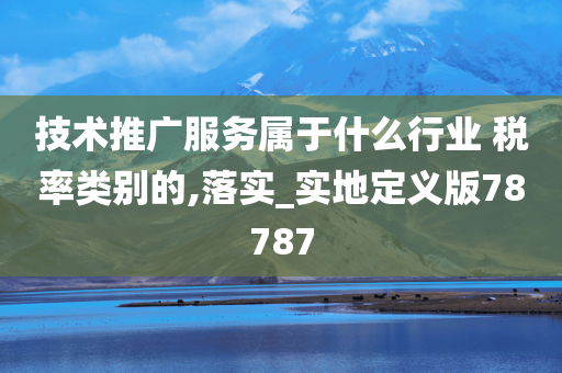 技术推广服务属于什么行业 税率类别的,落实_实地定义版78787