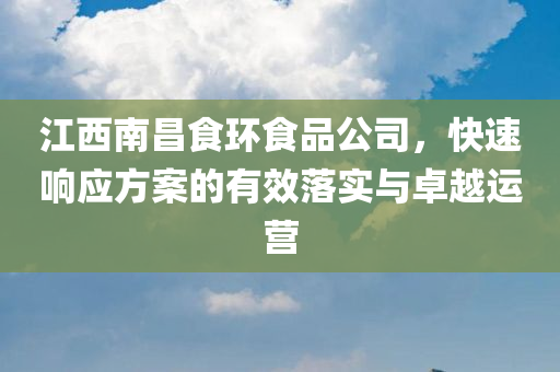 江西南昌食环食品公司，快速响应方案的有效落实与卓越运营