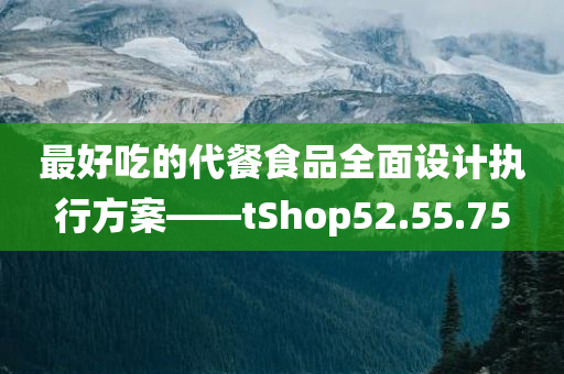 最好吃的代餐食品全面设计执行方案——tShop52.55.75