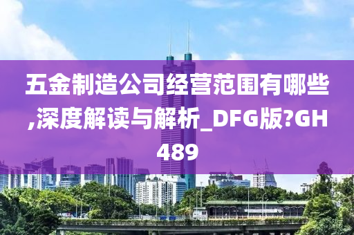 五金制造公司经营范围有哪些,深度解读与解析_DFG版?GH489