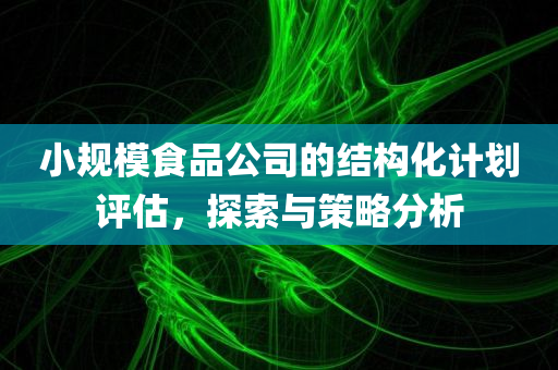 小规模食品公司的结构化计划评估，探索与策略分析