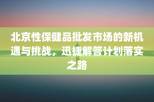 北京性保健品批发市场的新机遇与挑战，迅捷解答计划落实之路