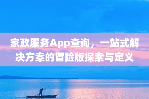 家政服务App查询，一站式解决方案的冒险版探索与定义